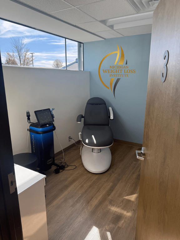 Morpheus8 treatment room at Michigan Weight Loss Institute in Sterling Heights featuring the InMode Morpheus8 device
