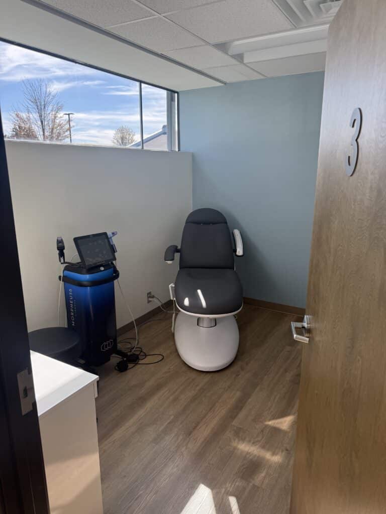 Medical aesthetics treatment room at Michigan Weight Loss Institute, Sterling Heights, Michigan
